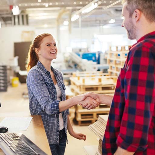 Girl meeting an employer