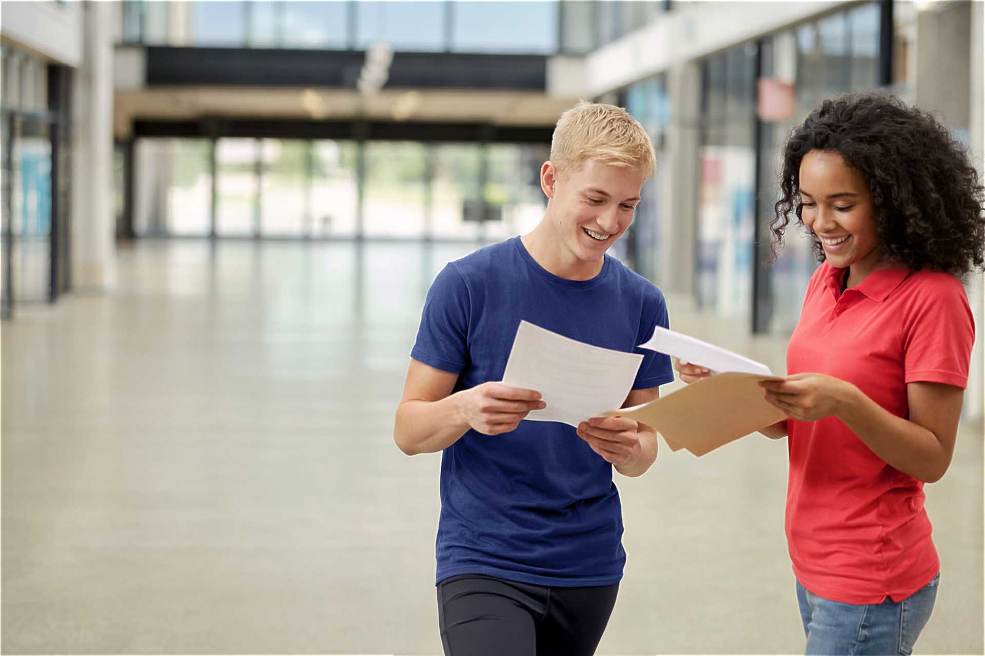 Students opening exam results