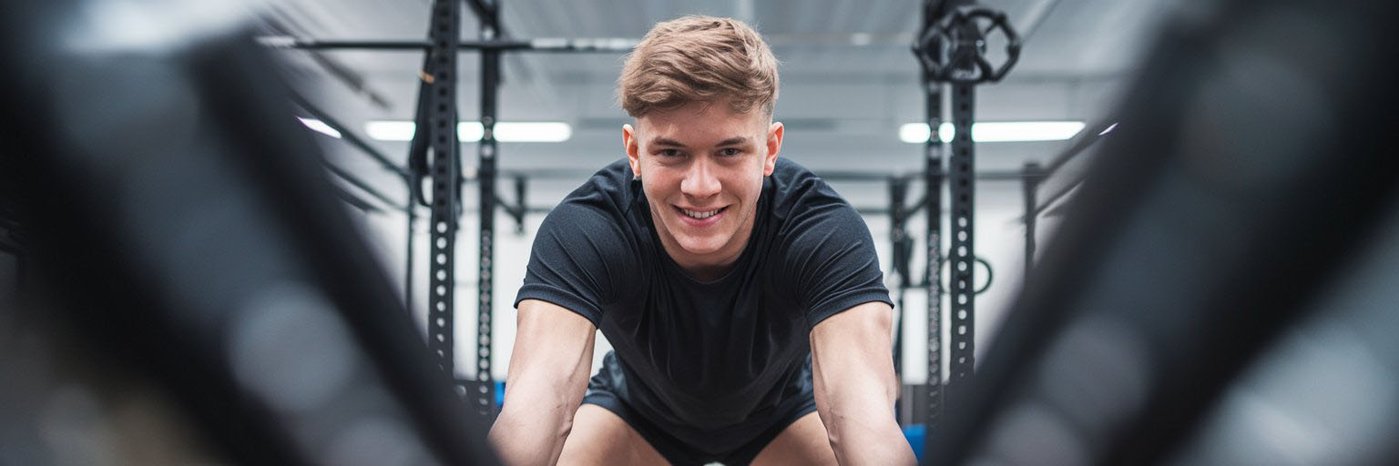 Student working out in the gym