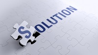 Jigsaw piece that says Solution