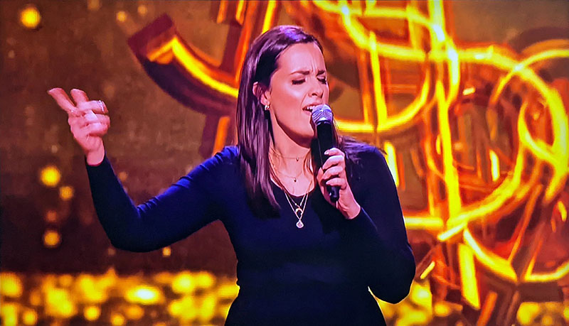 Lucy Davey singing on ITV