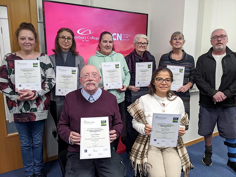 Essential Digital Skills group with certificates