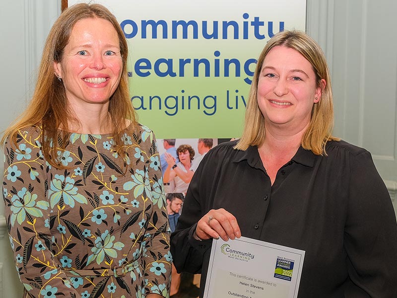 Guest Speaker Toni Kent and Winner Helen Stevens