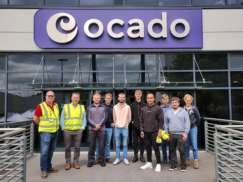 Higher National Diploma in Engineering students at Ocado’s Andover facility