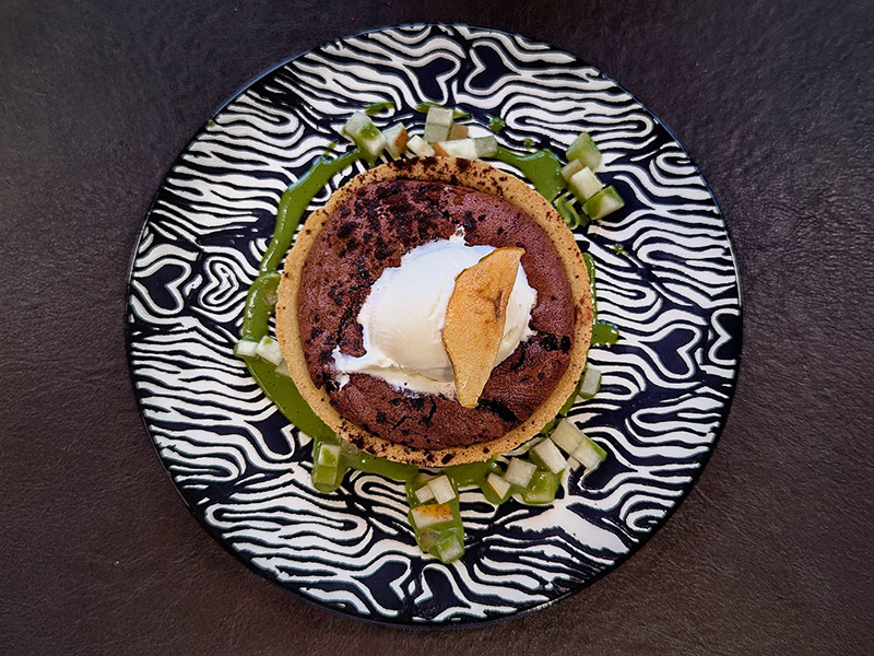 Chocolate Tart with Pear Sorbet