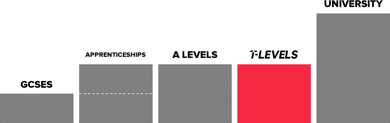 t levels bar chart