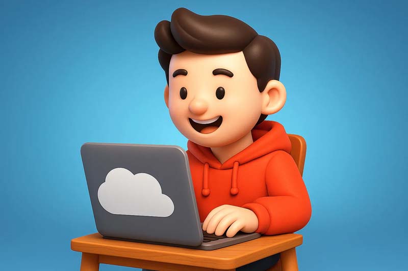 Young man using a computer