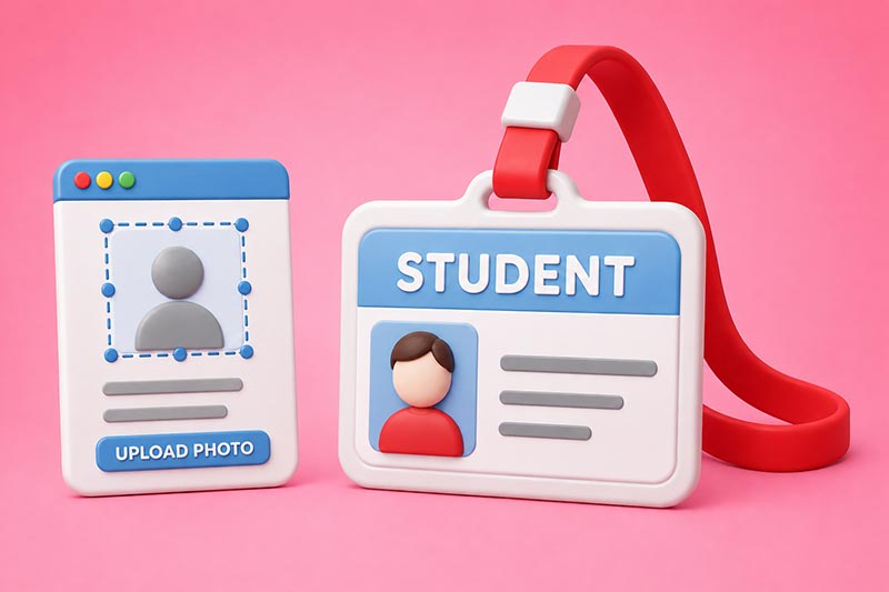 Upload form and student badge